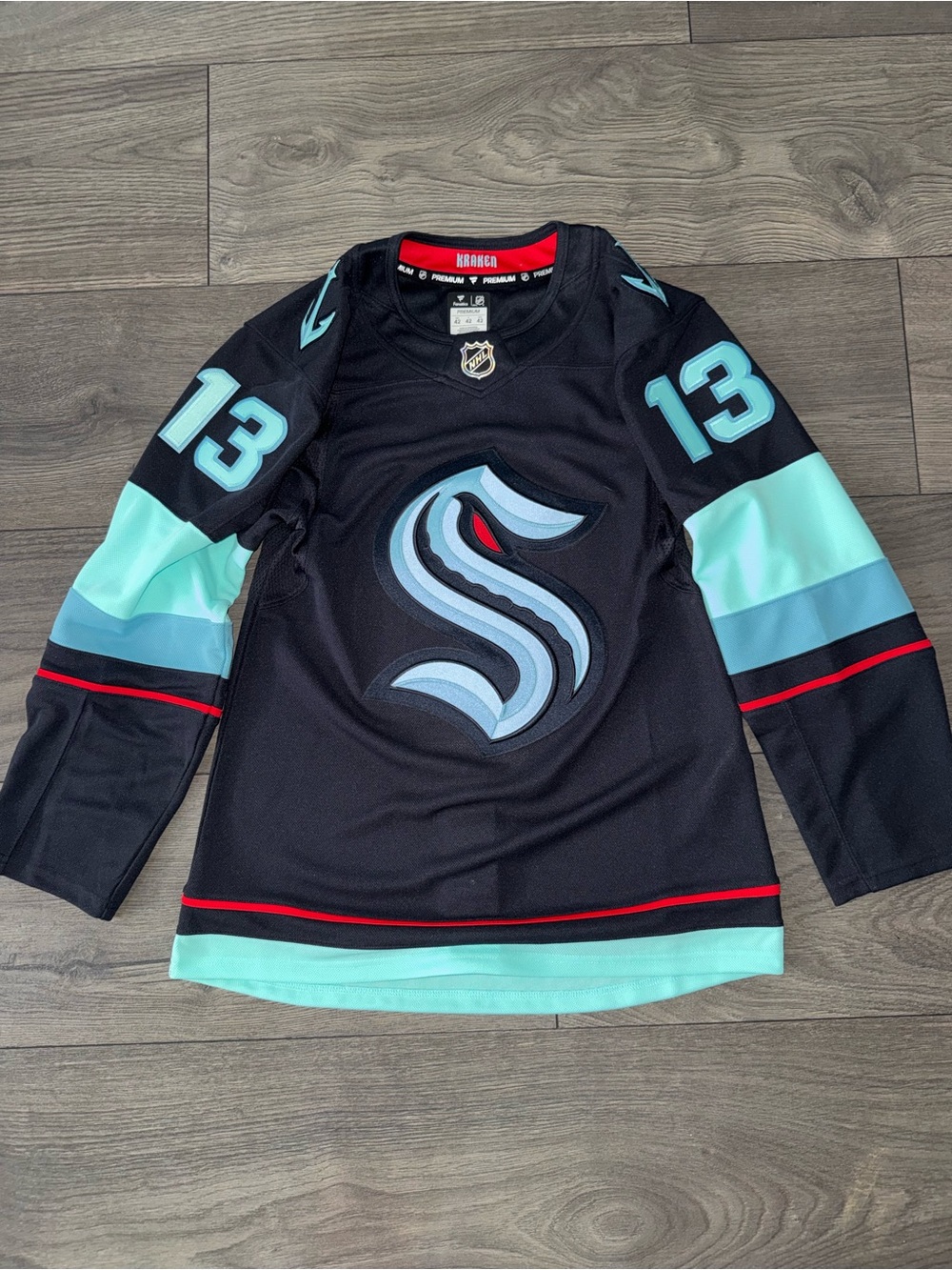 Fanatics Black & Teal NHL Seattle Kraken #13 Jersey Tanev